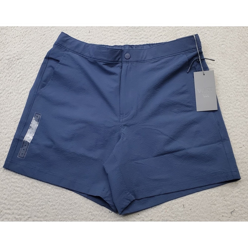 VRST Golf Shorts Men M Blue Seersucker Relaxed Fit Performance Wrinkle-Resistant